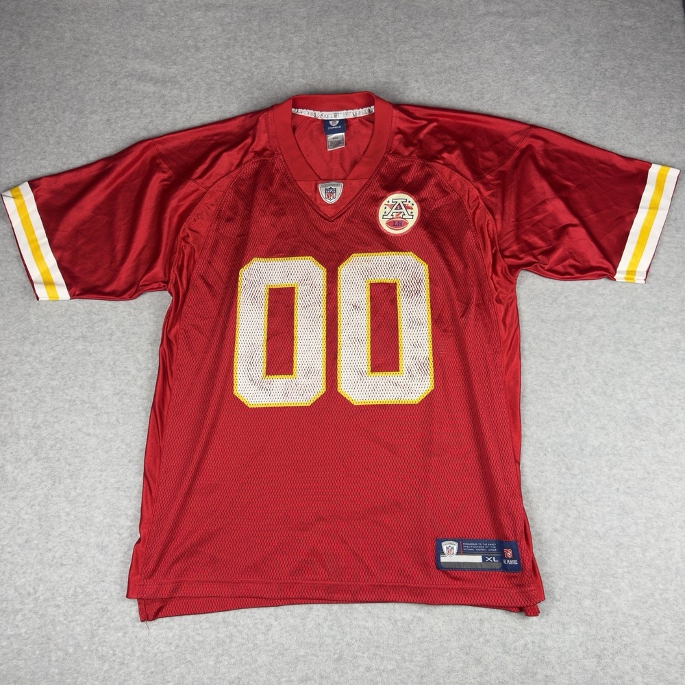 Reebok 2011 Means XL Kansas City Chiefs NFL Football Jersey Blank #00 Red Mesh